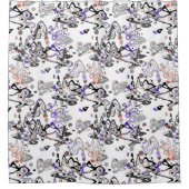 Abstracte splaatstpenseel modern, stijlvol fashion douchegordijn (Voorkant)