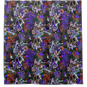 Abstracte splaatstpenseel modern, stijlvol fashion douchegordijn (Voorkant)