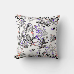 Abstracte splaatstpenseel modern, stijlvol fashion kussen