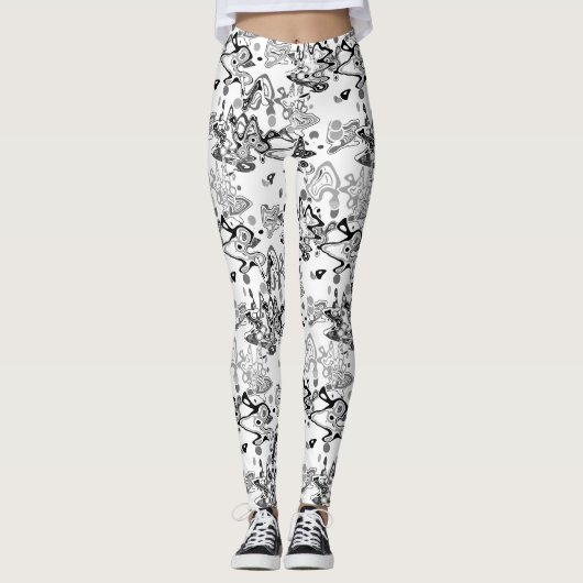 Abstracte splaatstpenseel modern, stijlvol fashion leggings (Voorkant)