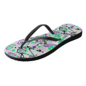 Abstracte splaatstpenseel modern, stijlvol fashion teenslippers (Schuin)