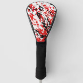 Abstracte Splash en Drip Red en Black Golfheadcover (Voorkant)
