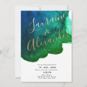 Abstracte splash voor blauwe en groene inkt waterv kaart (Voorkant)