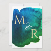 Abstracte splash voor blauwe en groene inkt waterv kaart (Achterkant)