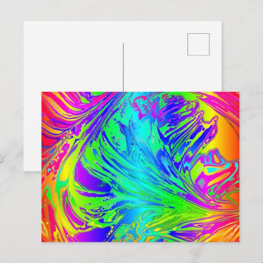 Abstracte Splashing regenboogvloeistof Briefkaart (Voorkant / Achterkant)