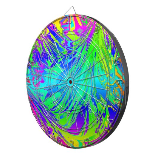 Abstracte Splashing regenboogvloeistof Dartbord (Voorkant Rechts)