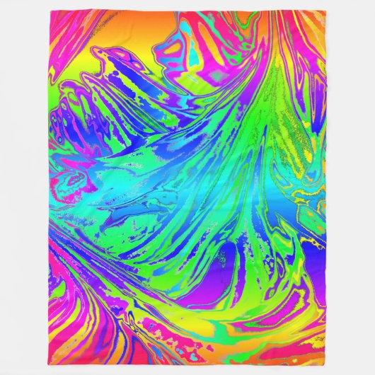 Abstracte Splashing regenboogvloeistof Fleece Deken (Voorkant)