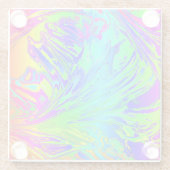 Abstracte Splashing regenboogvloeistof Glazen Onderzetter (Achterkant)