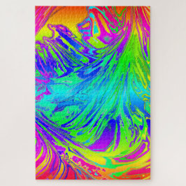 Abstracte Splashing regenboogvloeistof Legpuzzel