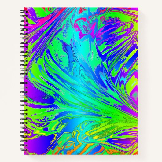 Abstracte Splashing regenboogvloeistof Notitieboek (Voorkant)