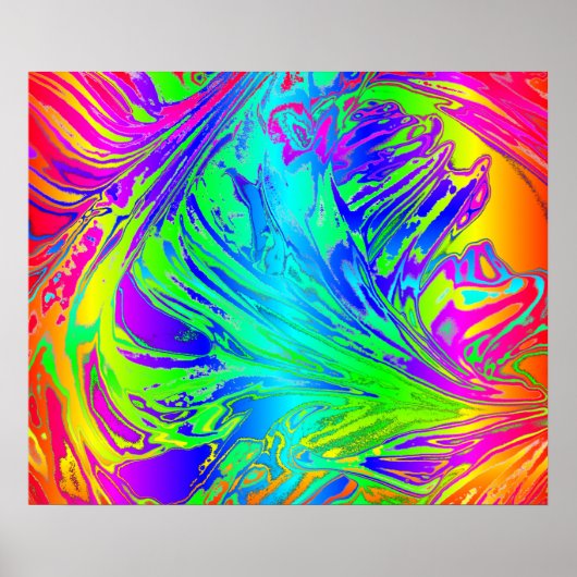 Abstracte Splashing regenboogvloeistof Poster (Voorkant)