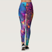 Abstracte Splatter Paint Rainbow, Cosmic Galaxy ar Leggings (Achterkant)