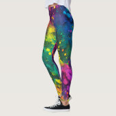 Abstracte Splatter Paint Rainbow, Cosmic Galaxy ar Leggings (Links)