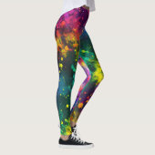 Abstracte Splatter Paint Rainbow, Cosmic Galaxy ar Leggings (Rechts)