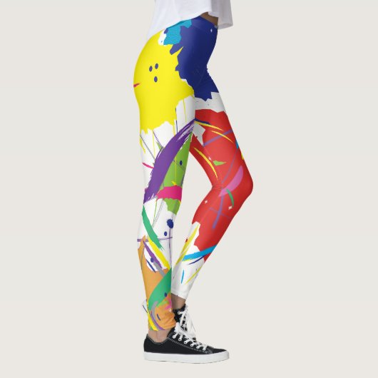 Abstracte Splatter Paint Vector Digital Art Cool Leggings (Rechts)
