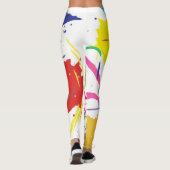 Abstracte Splatter Paint Vector Digital Art Cool Leggings (Achterkant)