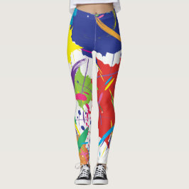 Abstracte Splatter Paint Vector Digital Art Cool Leggings