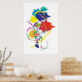 Abstracte Splatter Paint Vector Digital Art Cool Poster (Keuken)