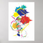 Abstracte Splatter Paint Vector Digital Art Cool Poster (Voorkant)