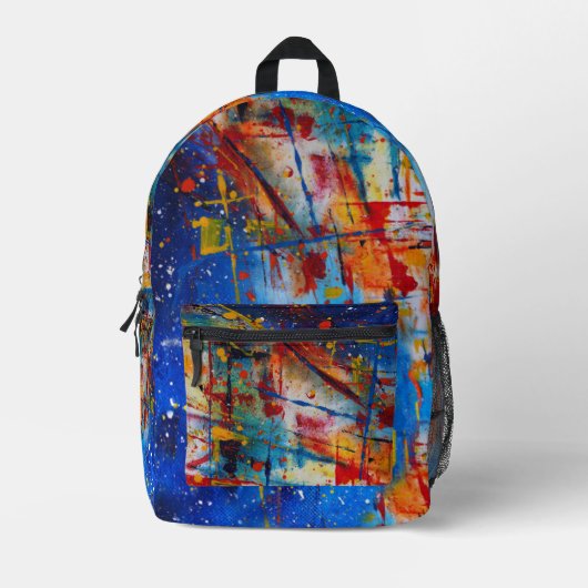 Abstracte Splatterverf Bedrukte Rugzak (Voorkant)
