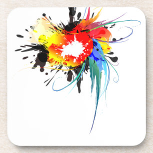 Abstracte Spletters van Wilde Parrot Paint Bier Onderzetter