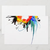 Abstracte Spletters van Wilde Parrot Paint Briefpapier (Voorkant / Achterkant)