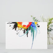 Abstracte Spletters van Wilde Parrot Paint Briefpapier (Staand voorkant)