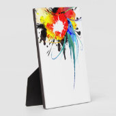 Abstracte Spletters van Wilde Parrot Paint Fotoplaat (Zijkant)