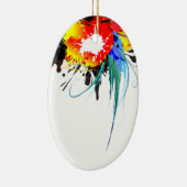 Abstracte Spletters van Wilde Parrot Paint Keramisch Ornament (Rechts)