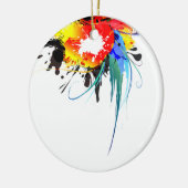 Abstracte Spletters van Wilde Parrot Paint Keramisch Ornament (Links)