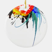 Abstracte Spletters van Wilde Parrot Paint Keramisch Ornament (Achterkant)