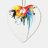 Abstracte Spletters van Wilde Parrot Paint Keramisch Ornament (Links)