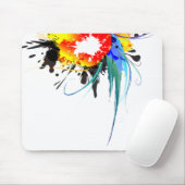 Abstracte Spletters van Wilde Parrot Paint Muismat (Met muis)