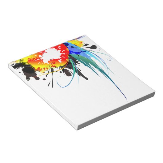 Abstracte Spletters van Wilde Parrot Paint Notitieblok (Schuin)