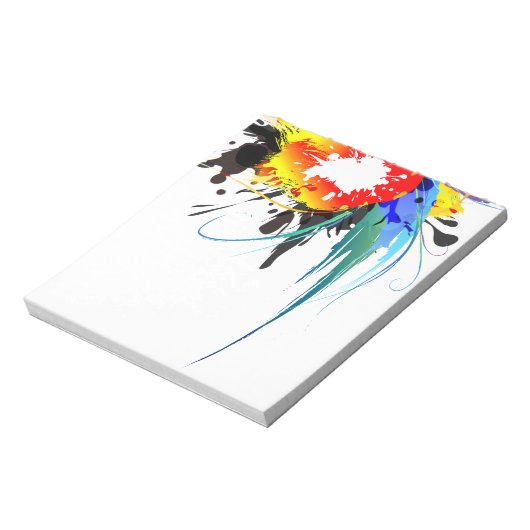 Abstracte Spletters van Wilde Parrot Paint Notitieblok (Linkerzijde)