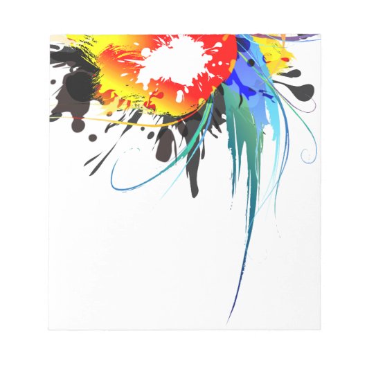 Abstracte Spletters van Wilde Parrot Paint Notitieblok (Voorkant)