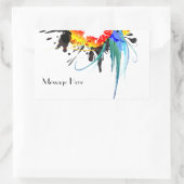Abstracte Spletters van Wilde Parrot Paint Rechthoekige Sticker (Tas)