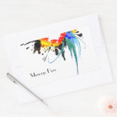 Abstracte Spletters van Wilde Parrot Paint Rechthoekige Sticker (Envelop)