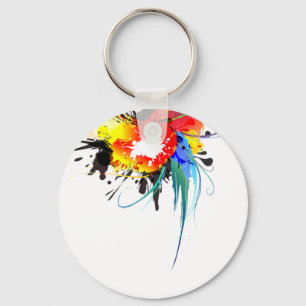 Abstracte Spletters van Wilde Parrot Paint Sleutelhanger