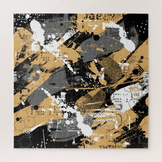 Abstracte sport, graffiti stijl legpuzzel (Verticaal)