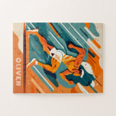 Abstracte sportjongen runner. Moderne uitvoering Legpuzzel (Horizontaal)