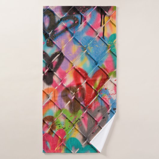Abstracte Spray Paint Texture Background, street, Badhanddoek (Badhanddoek)