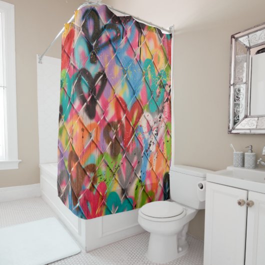 Abstracte Spray Paint Texture Background, street, Douchegordijn (In situ)