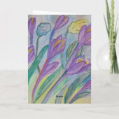 Abstracte Spring Crocus Birthday Kaart (Achterkant)