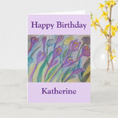 Abstracte Spring Crocus Birthday Kaart (Gele Bloem)
