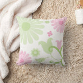 Abstracte Spring Green Baby Pink Funky Bloemen Kussen (Deken)