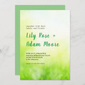 Abstracte Spring Green Meadow Wedding Invitation Kaart (Voorkant / Achterkant)