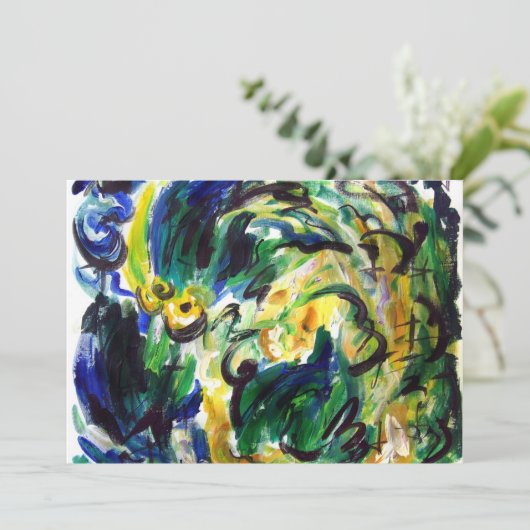 Abstracte "Spring Rainfall"-uitnodiging Kaart (Staand voorkant)