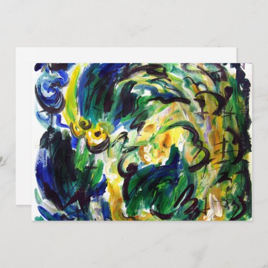 Abstracte "Spring Rainfall"-uitnodiging Kaart (Voorkant / Achterkant)