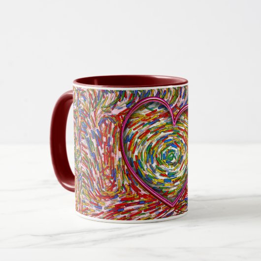 Abstracte Sprinkles Love Mok (Voorkant links)